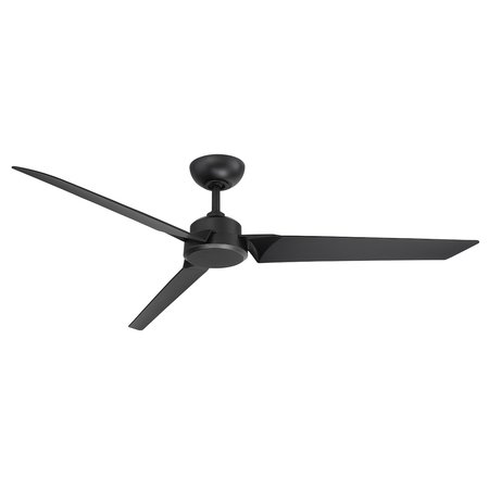 MODERN FORMS Roboto 3-Blade Smart Ceiling Fan 62in Matte Black with Remote Control and Remote Control FR-W1910-62